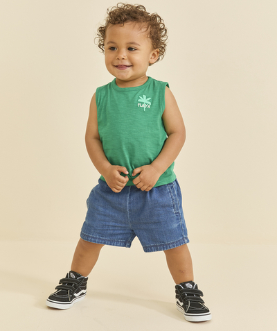 CategoryModel (8821758296206@2577)  - baby boy bermuda shorts in low impact denim with drawstring