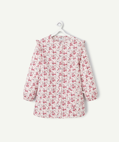 CategoryModel (8821760262286@2490)  - pale pink girl's apron with pink and red flower print