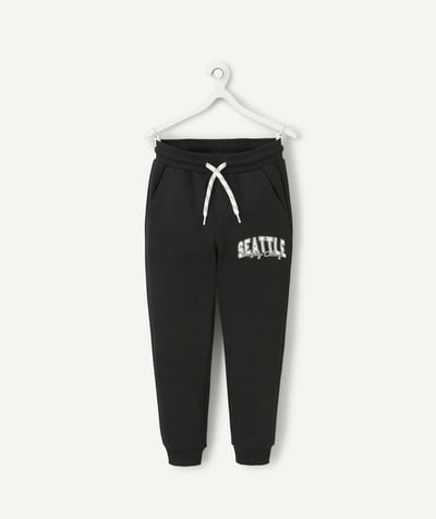 CategoryModel (8825060425870@31864)  - pantalon de jogging garçon en fibres recyclées noir thème campus