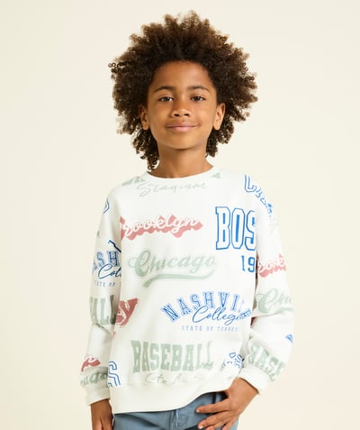 CategoryModel (8823356031118@17679)  - boy's sweatshirt in recycled fibers with colorful campus messages