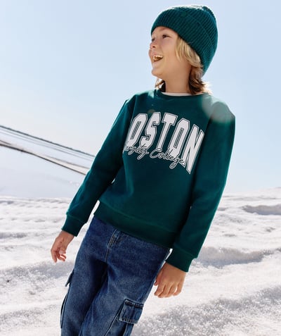 CategoryModel (8826370949262@510)  - boy's long-sleeved recycled-fiber sweatshirt fir green campus theme