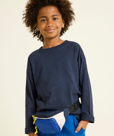 CategoryModel (8821764587662@20768)  - boy's long-sleeved t-shirt in navy blue organic cotton