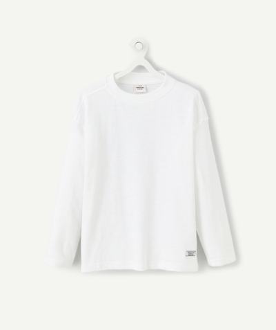 CategoryModel (8827517567118@9)  - Boy's long-sleeved white cotton T-shirt