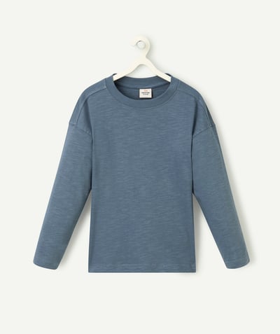 CategoryModel (8821764522126@5302)  - t-shirt manches longues garçon en coton bio bleu