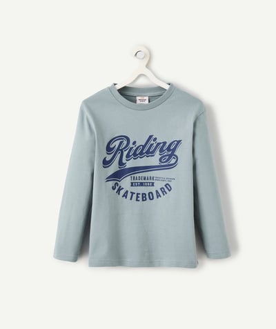 CategoryModel (8821761507470@9356)  - Boy's long-sleeved blue skateboard tee-shirt