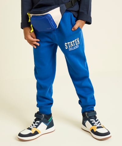 CategoryModel (8823356031118@17679)  - boy's campus theme blue recycled fiber jogging pants