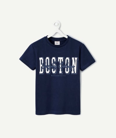 CategoryModel (8821761507470@9356)  - boy's long-sleeved organic cotton t-shirt navy blue boston theme