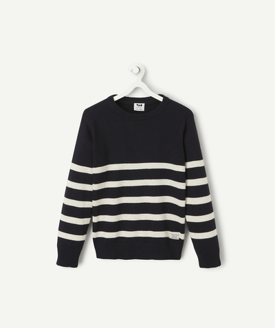 CategoryModel (8821764522126@5302)  - boy's long-sleeved sweater marinière black and white