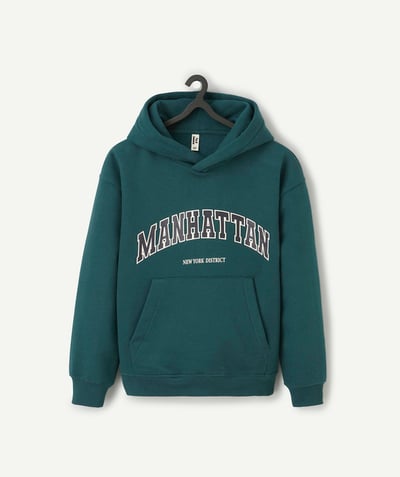 CategoryModel (8821772910734@196)  - boy's recycled fiber hoodie forest green campus theme