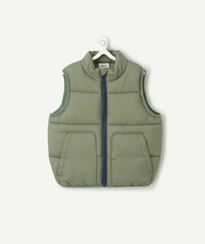   - BABY BOY SLEEVELESS DOWN JACKET RECYCLED PADDING GREEN