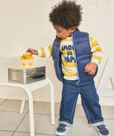 CategoryModel (8821754790030@61)  - baby boy sleeveless down jacket in recylclic padding navy blue