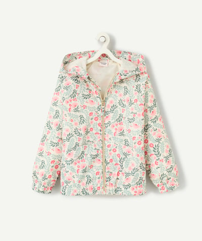 CategoryModel (8821761573006@30518)  - girl's windbreaker in recycled fiber with green and pink floral print