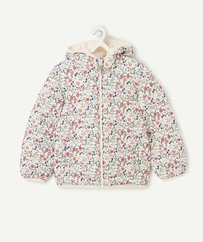 CategoryModel (8821758066830@2908)  - girl's down jacket in ecru recycled padding with flower print