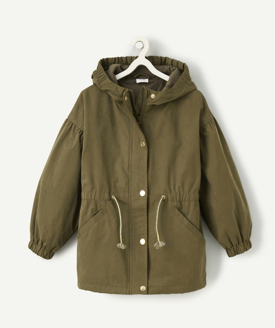 CategoryModel (8821758197902@130)  - Girl's parka with hood in khaki recycled fibers