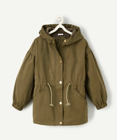 CategoryModel (8824928993422@14)  - Girl's parka with hood in khaki recycled fibers