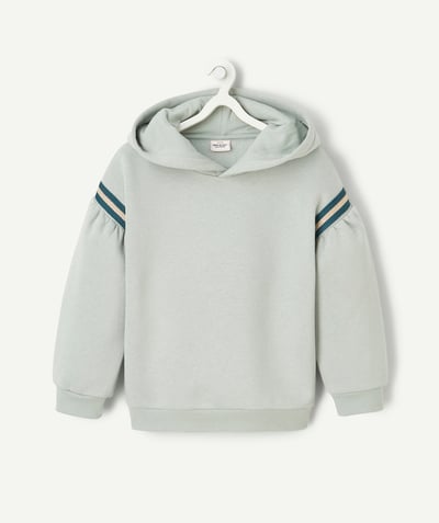 CategoryModel (8825060262030@22)  - sweat à capuche manches longues fille en fibres recyclées vert pastel