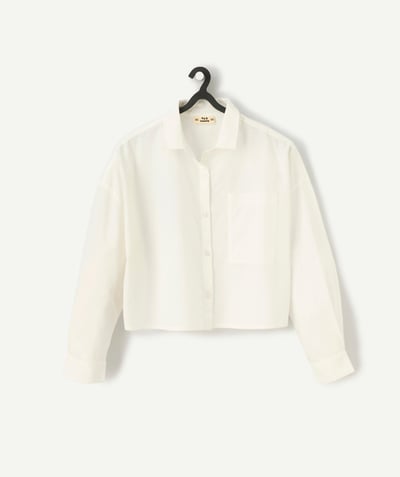 CategoryModel (8821764391054@939)  - girl's long-sleeved shirt in white organic cotton