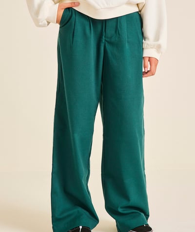 CategoryModel (8824896979086@8)  - girl's wide-leg pants in forest green recycled fibers