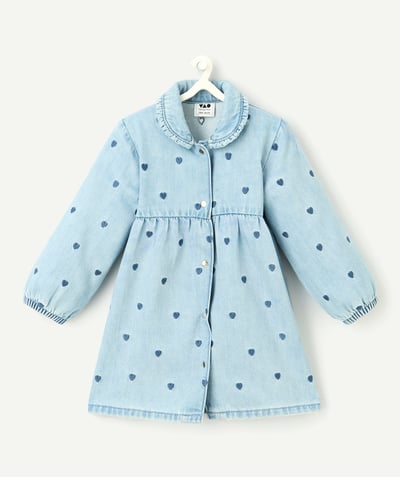 CategoryModel (8821753217166@5615)  - baby girl dress in low impact denim with heart print