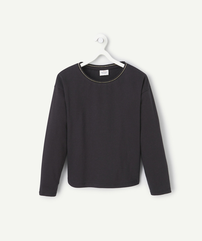 CategoryModel (8821761573006@30518)  - girl's long-sleeved t-shirt in black organic cotton