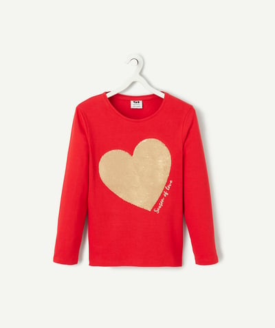 CategoryModel (8821761573006@30770)  - Long-sleeved girl's T-shirt in reversible red organic cotton