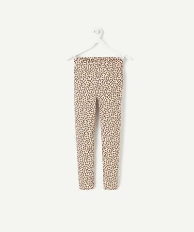 CategoryModel (8821758460046@1311)  - organic cotton girl's leggings in ecru with leopard print