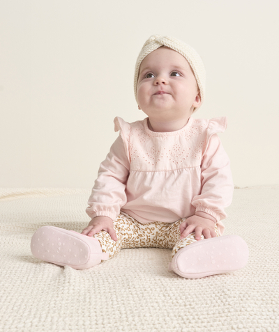 CategoryModel (8825420415118@332)  - long-sleeved baby girl t-shirt in pale pink organic cotton with embroidery