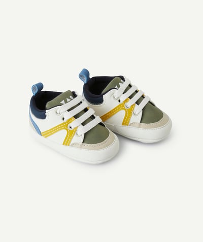 CategoryModel (8821755838606@31916)  - white, blue and khaki baby boy sneakers