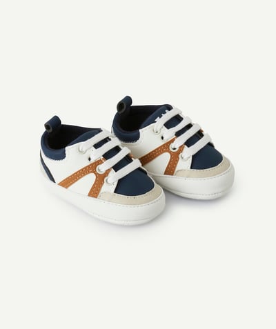 CategoryModel (8821755838606@31916)  - brown and navy blue white baby boy sneakers