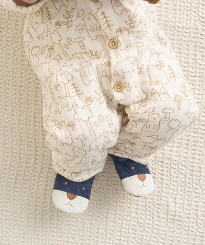 CategoryModel (8825488998542@236)  - baby boy suede bootie navy blue with cat pattern