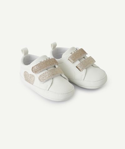 CategoryModel (8824928960654@266)  - chaussons type baskets bébé fille blanc et paillettés