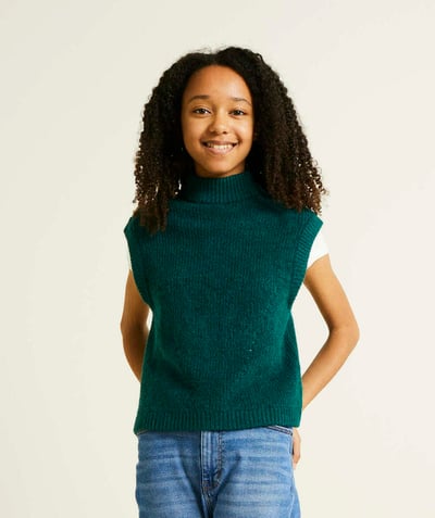 CategoryModel (8824667734158@183)  - girl's recycled-fiber sleeveless sweater fir green