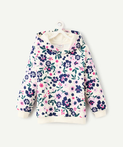 CategoryModel (8821758066830@2908)  - girl's hoodie in white floral print recycled fibers
