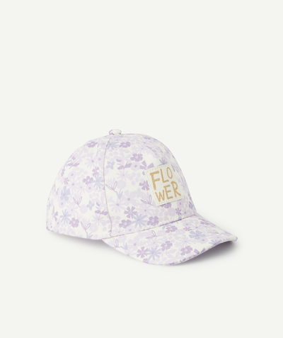 CategoryModel (8821753905294@212)  - Baby girl cotton cap with flowers and gold message