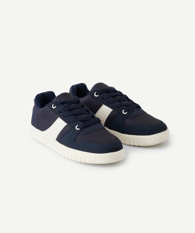 CategoryModel (8821766586510@681)  - navy blue and white boy's lace-up sneakers
