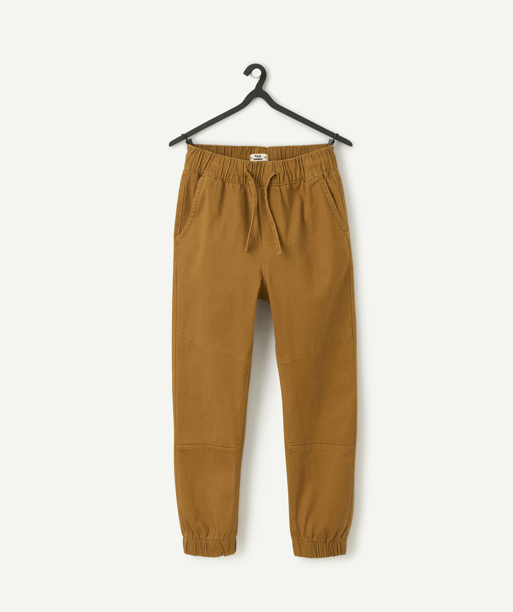   - boy's relax pants in camel recycled fiber