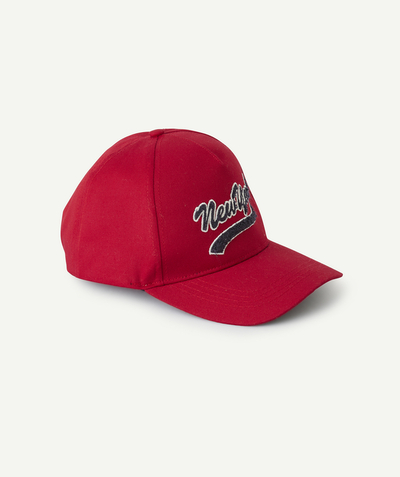 CategoryModel (8821762523278@324)  - casquette garçon rouge avec message new york en bouclette