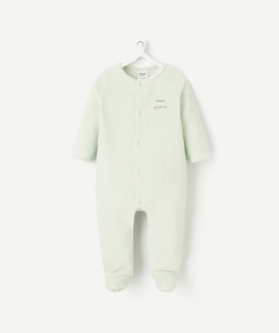 CategoryModel (8821750988942@1988)  - dors bien bébé en coton bio en velours vert pastel