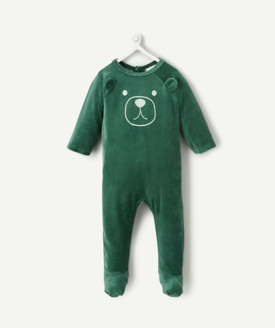 CategoryModel (8821750988942@1988)  - dors bien velours bébé en coton bio vert avec motif ours