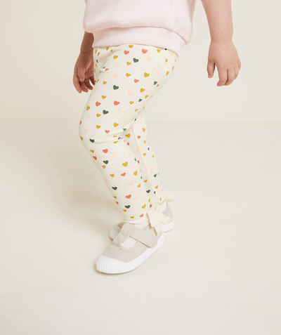 CategoryModel (8821752627342@2720)  - baby girl leggings in white organic cotton with little hearts print