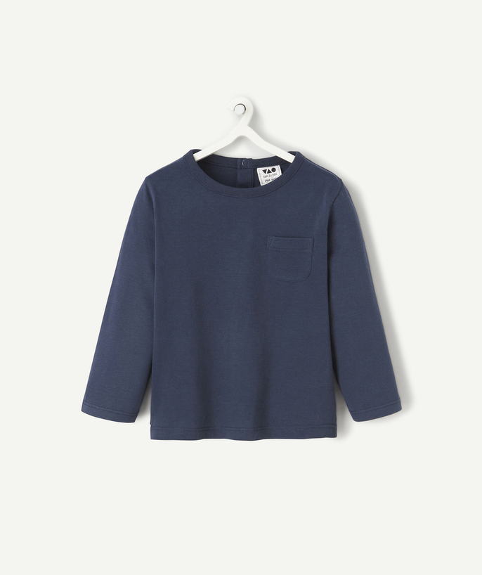   - long-sleeved baby boy t-shirt in navy blue organic cotton