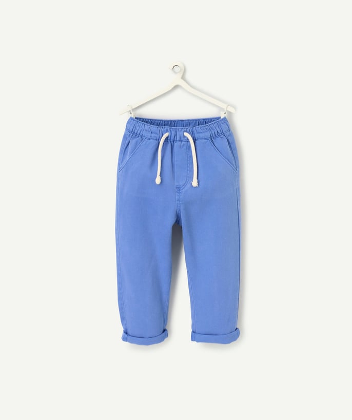   - blue viscose baby boy relax pants with drawstring