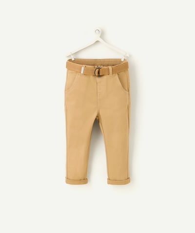 CategoryModel (8825060098190@26241)  - pantalon chino garçon beige foncé avec ceinture tressée