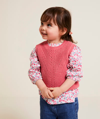 CategoryModel (8825060262030@24)  - pull sans manches bébé fille en fibres recyclées rose