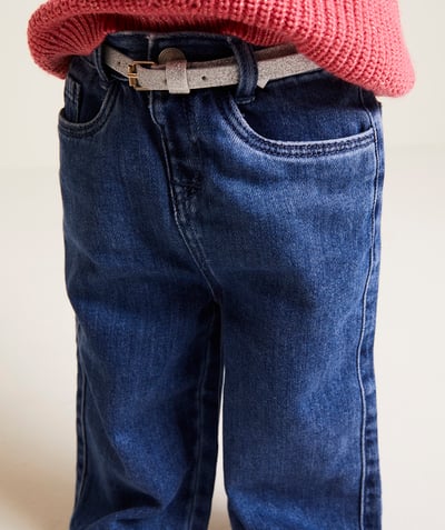 CategoryModel (8821752627342@2791)  - pantalon large bébé fille en denim bleu low impact avec ceinture pailletée