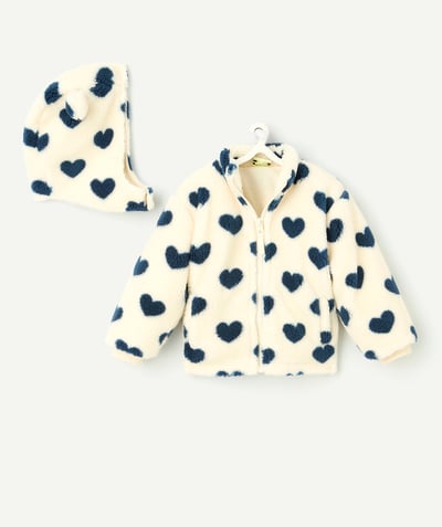 CategoryModel (8825486770318@192)  - sherpa baby girl jacket and chapka hearts print