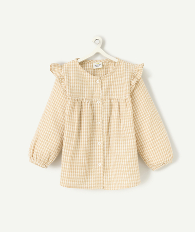 CategoryModel (8821752103054@1723)  - baby girl's blouse in striped organic cotton with gold details