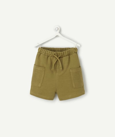 CategoryModel (8821758296206@2577)  - baby boy bermuda shorts in khaki green organic cotton