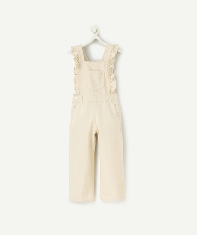 CategoryModel (8821758886030@103)  - Girl's overalls in recycled fibers and ecru undyed denim with ruffled details