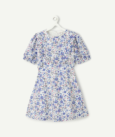 CategoryModel (8821758918798@658)  - blue floral print viscose dress for girls